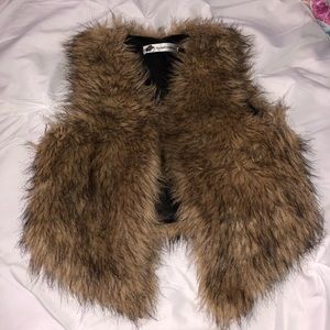 cropped fur vest